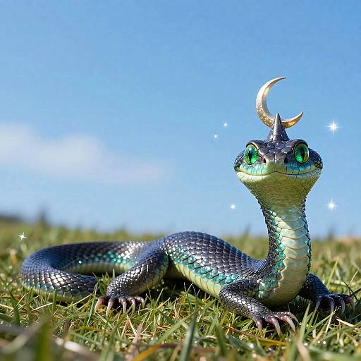 Enchanted Basilisk with Emerald Eyes