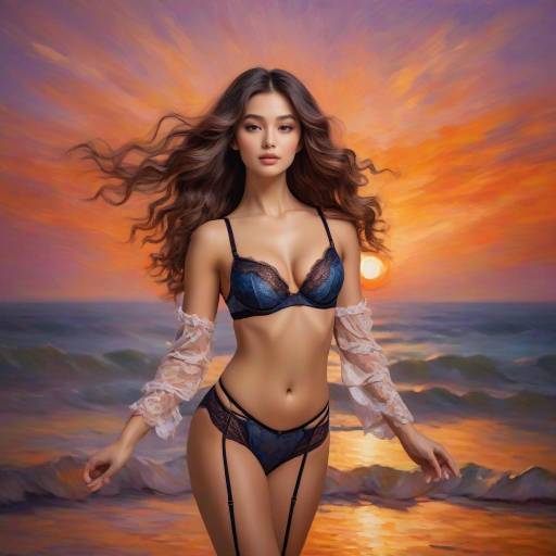 Impressionist Dancer in Amber Sunset