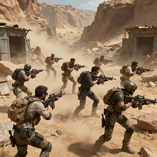 Tactical Squad Raid in Desert Canyon