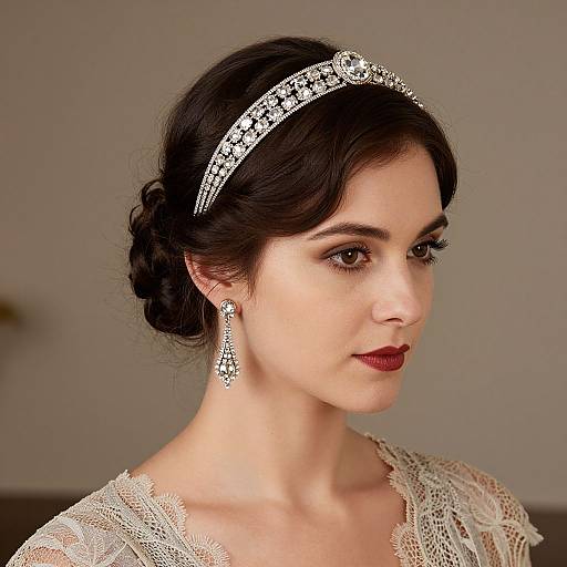 1920s Regency Diamante Headband Elegance