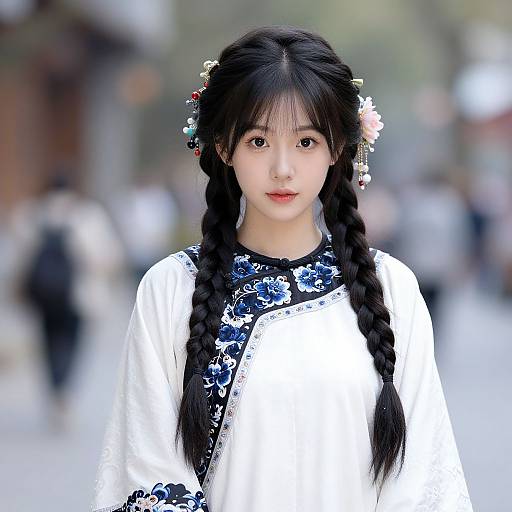 Realistic Asian Female in Traditional Costume