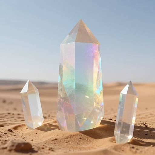Ethereal Rainbow-Hued Crystalline Pyramids