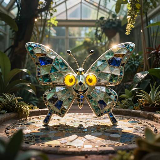 Gem-Winged Metallic Butterfly Mosaic