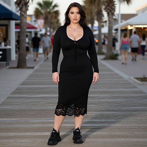 Lanky Woman in Cinecolor Beachwear