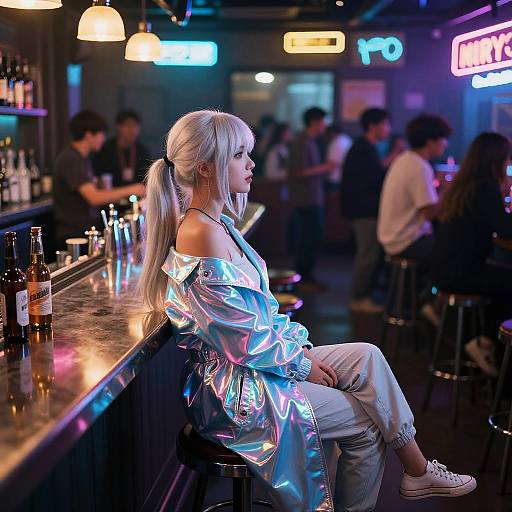 Stunning Cyberpunk Anime Scene Illustration