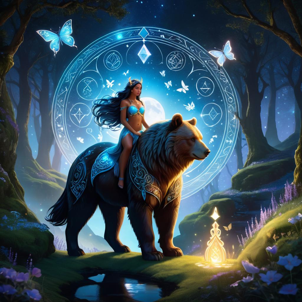 Mystical Centaur-Bear Guarding Fairy Glen