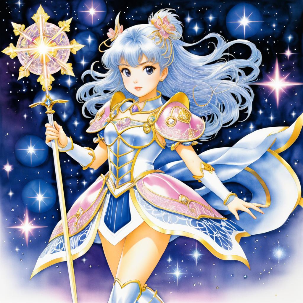 Magical Girl in Enchanted Armor Artwork