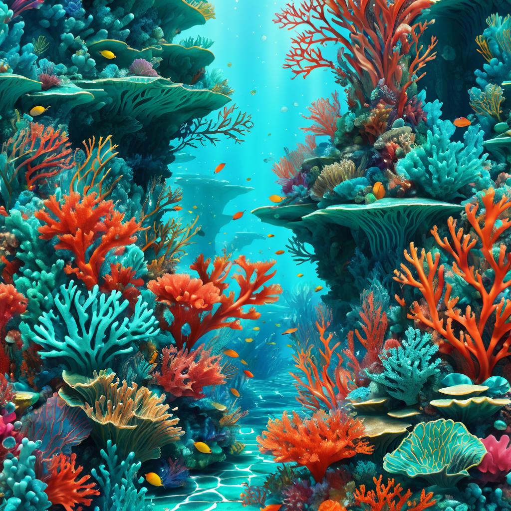 Vibrant Underwater Coral Garden Artwork