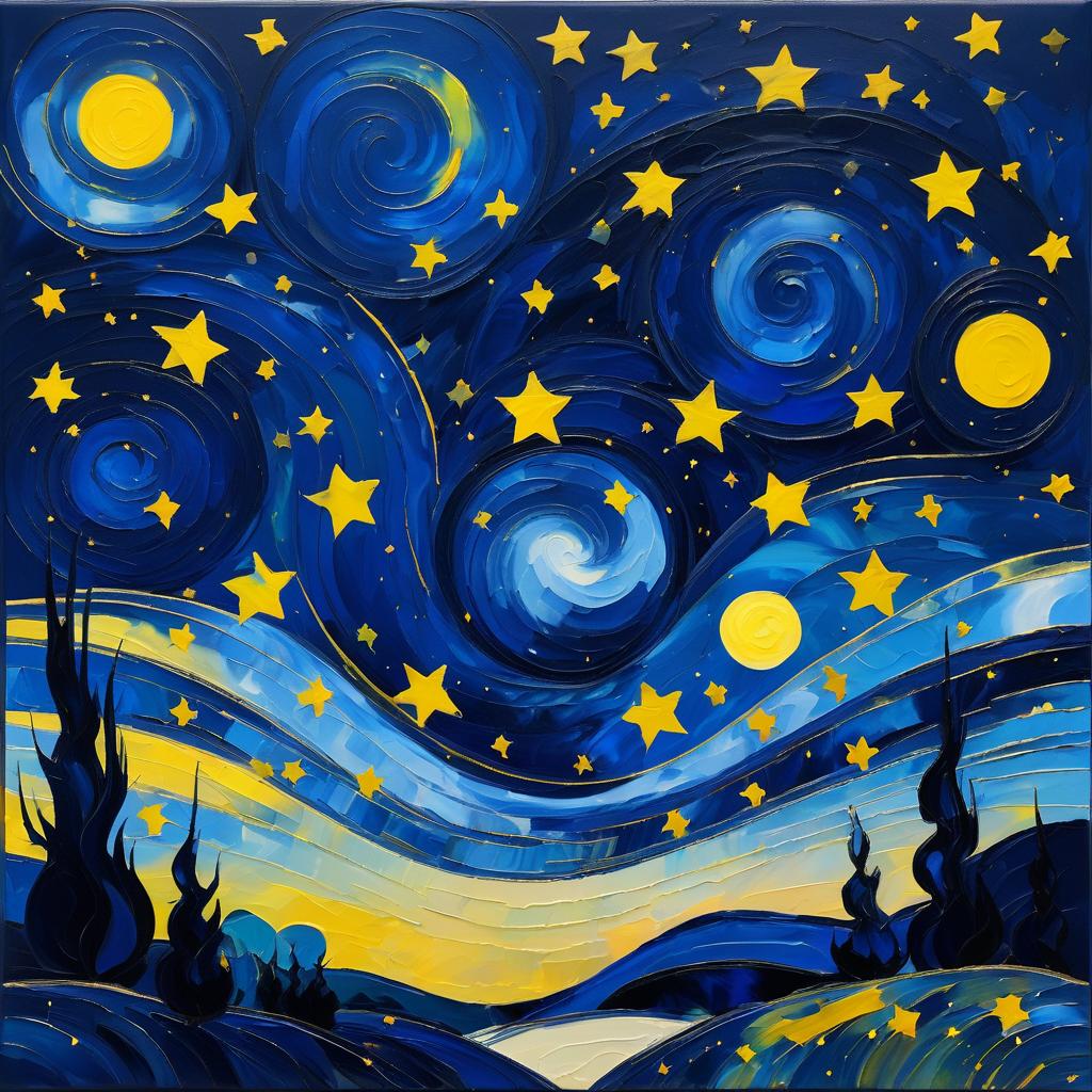 Bold Abstract Starry Night Painting