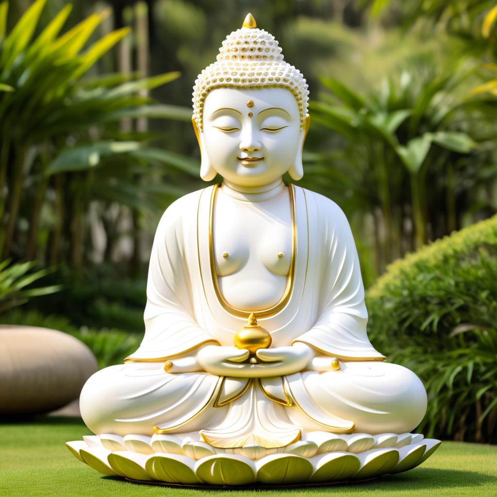 Serene Buddha Statue in Zen Art Style