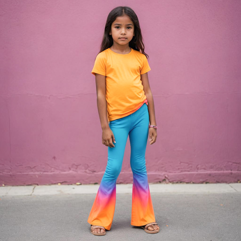 Colorful Flare Leggings Outfit for Kids