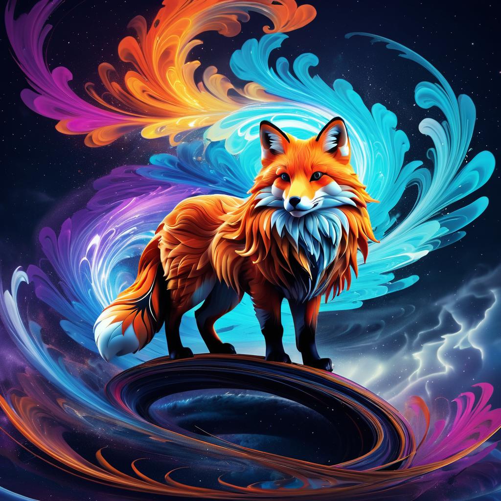 Majestic Fox on a Swirling Tornado