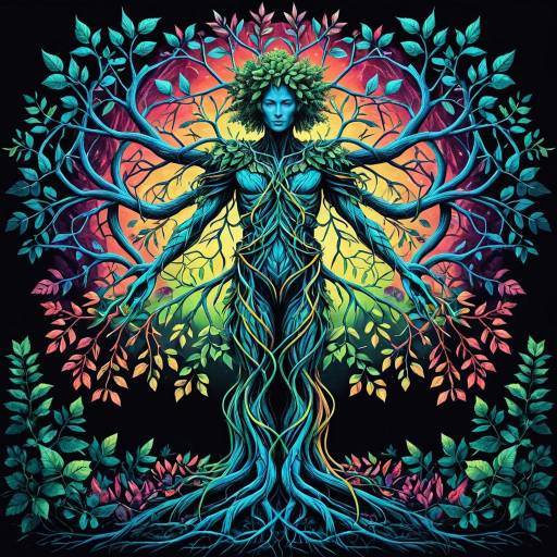 Psychedelic Humanoid Tree Illustration