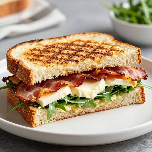 Grilled Fontina Cheese & Bacon Sandwich