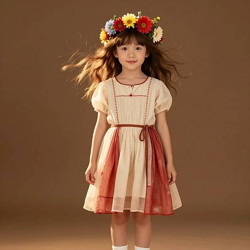 Serene Girl with Floral Crown