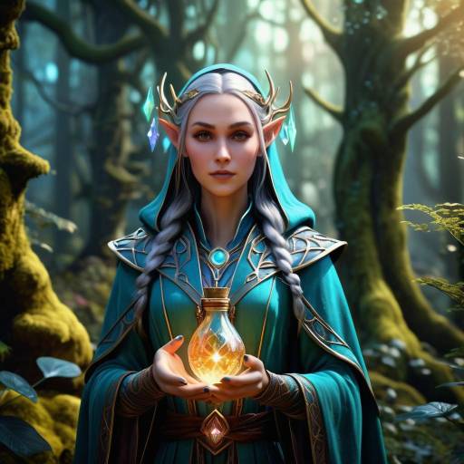 Enchanting Alchemist in Mystical Forest Enchanting Alchemist in Mystical Forest