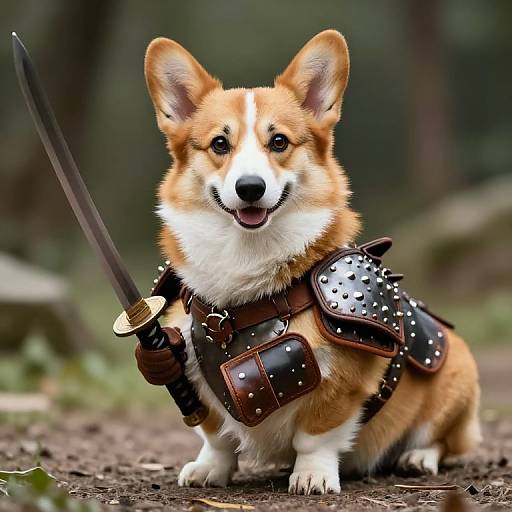 Corgi Ranger in Studded Armor