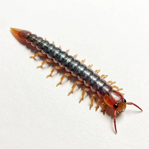 Realistic Side View Centipede Drawing
