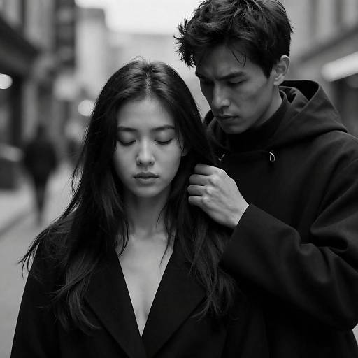 Intense Black-and-White Urban Portrait