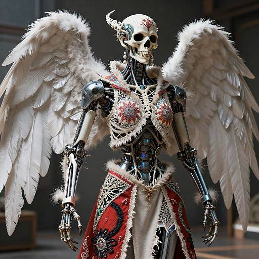 Hyperreal Biomechanical Death Angel Art Nouveau
