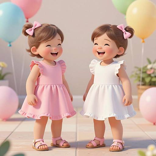 Joyful Toddlers in Colorful Celebration