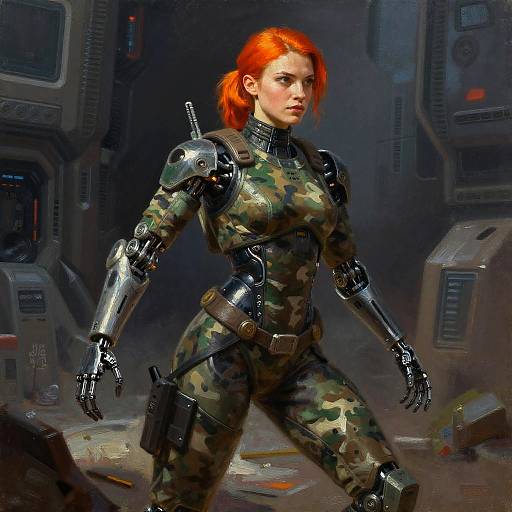 Cinematic Cyborg Bio Hunter Portrait