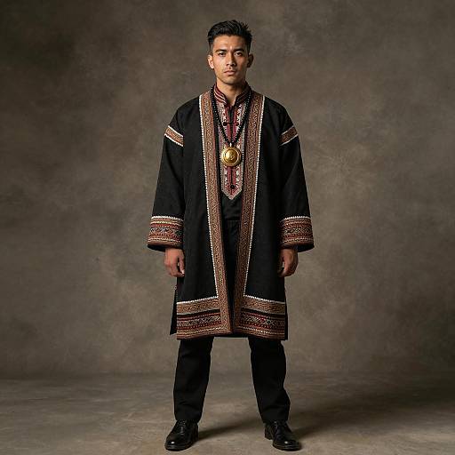 Man in Traditional Embroidered Attire