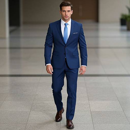 Confident Man in Sharp Blue Suit
