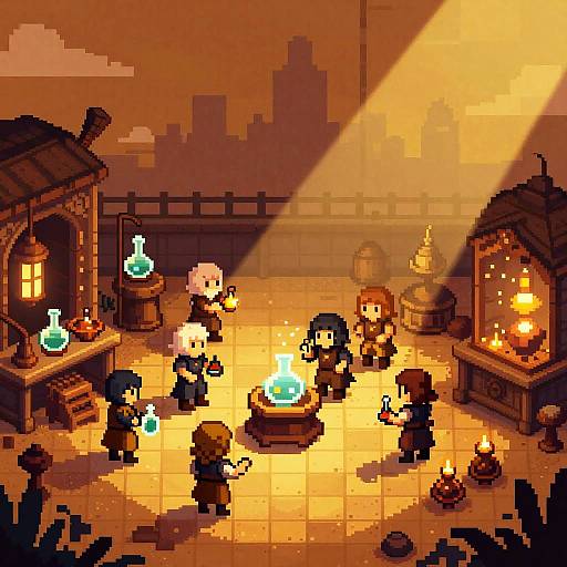 Pixel Art Medieval Alchemist Lab