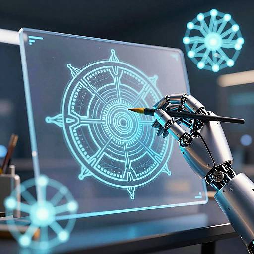 AI Art Creation by Robotic Hand