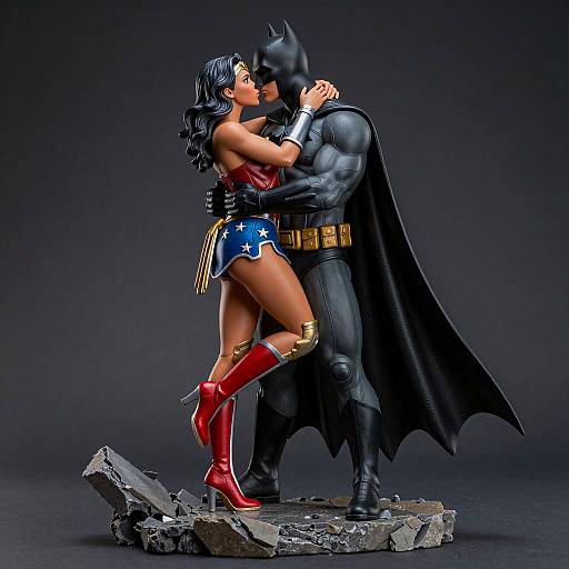 Epic CGI Sculpture of Batman and Wonder Woman