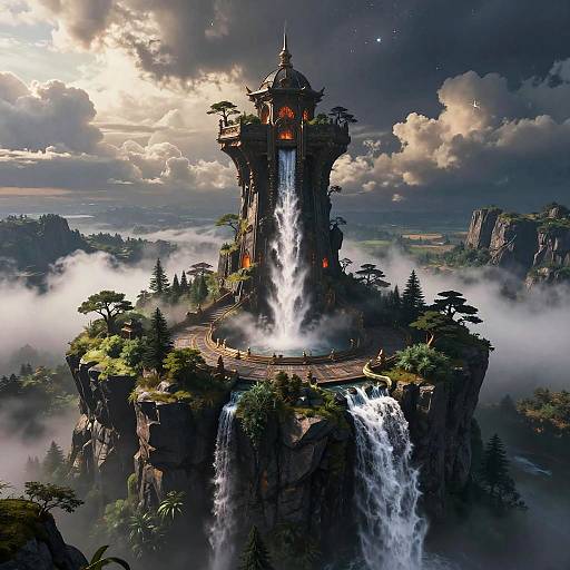 Majestic Obsidian Watchtower Landscape