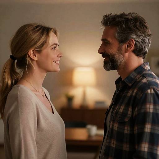 Intimate Moment in a Dimly Lit Room