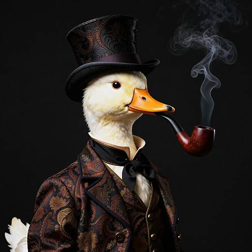 Victorian Duck with Smoking Pipe