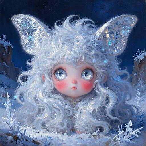Glacial Moth Snow Princess Portrait