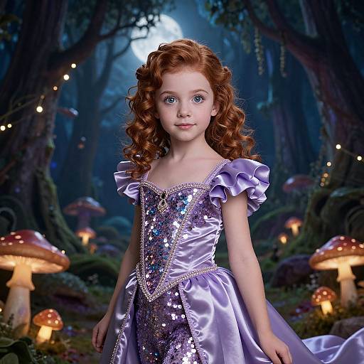 Enchanting Fantasy Girl in Moonlit Forest