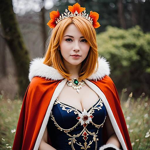 Makoto Queen Cosplay with Red Cape