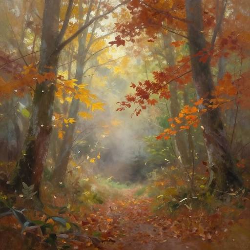 Tempura Woodland Serenity Painting