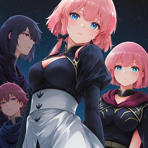 Illustration of Haman karn, gundam in the style of Azumi (myameco)