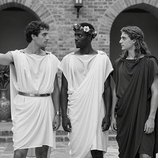 Three Men in Ancient Greek Attire