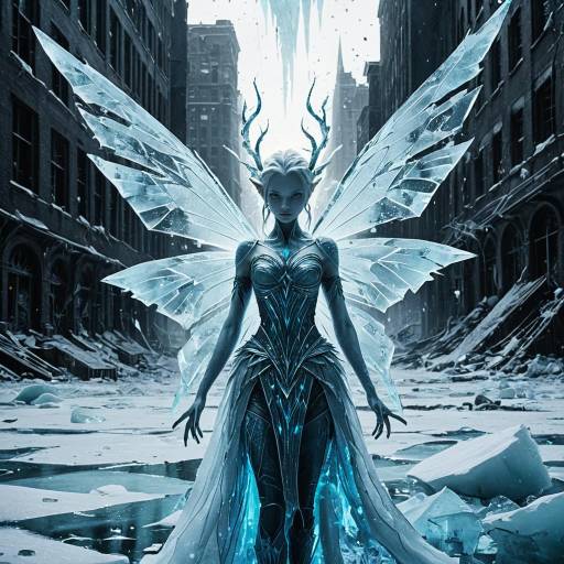 Enchanting Ice Sylph in Frozen City