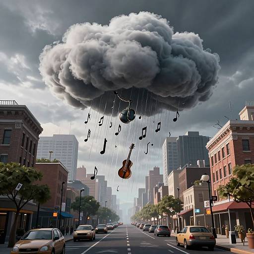 Cyberpunk Storm of Musical Instruments