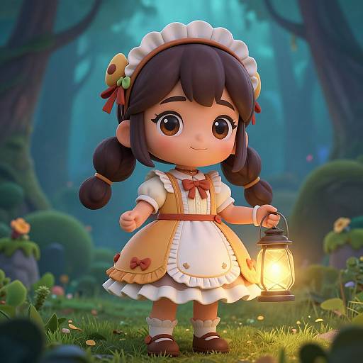 Adorable Loli Anime in Enchanted Forest