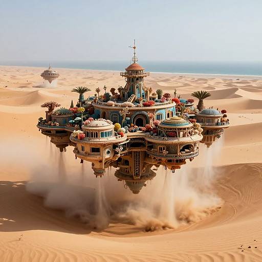 Floating Coral Cities Above Deserts