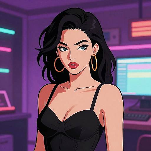 Stylized Pop Art Woman Illustration