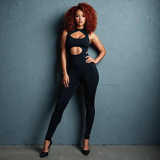 Chic Asymmetrical Bodycon Catsuit Fashion Shoot