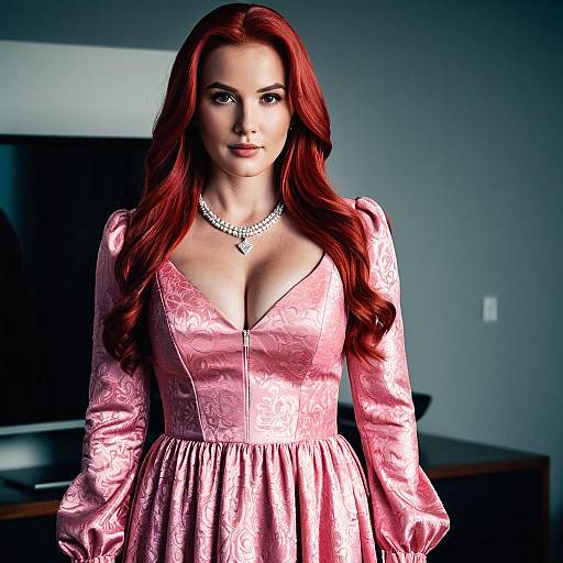 Woman in Pink WandaVision Inspired Dress