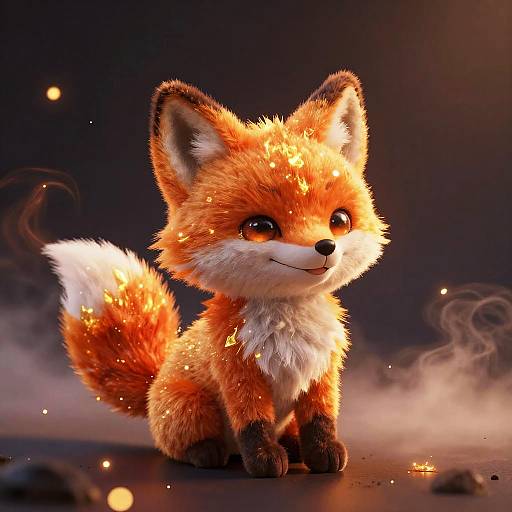 Cute Celestial Fox Plush with Ember Glow