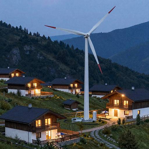 Eco-Friendly Mountain Resort at Dusk