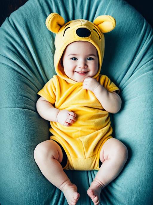 Adorable Newborn in Winnie the Pooh Costume